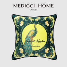 Medicci-funda de cojín de pavo real para el hogar, cubierta de almohada cuadrada de terciopelo supersuave verde, decoración de Boutique de lujo, 55x55cm, envío gratis 2024 - compra barato