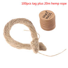 100Pcs Round Handmade With Love Kraft Paper Hang Tags+20m Hemp Strings Garment Luggage Labels Mark Gift Paper Tags 2024 - buy cheap