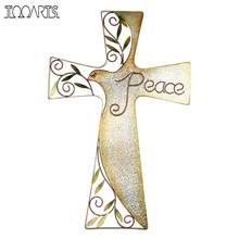 Tooarts Bird of Peace Cross Hanging Art Wall Decor Decorative Bird and Olive Antique Iron Hanging Home Decor Collectible Gift 2024 - buy cheap