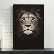 Quadros grandes de arte de parede cabeça de leão, posteres e impressões, animais preto e branco, pinturas de arte na parede, imagens de decoração 2024 - compre barato