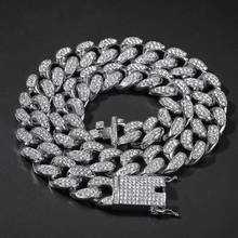Hip Hop 20MM Big Miami Cuban Chain Necklace Iced Out Paved Rhinestones CZ Rapper Necklaces For Men Jewelry 2024 - buy cheap
