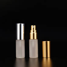 Garrafa de perfume vazia 5ml 10ml 20ml, frasco de vidro fosco recarregável com pulverizador preto dourado e prata para atomização 2024 - compre barato