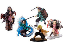 Colección de juguetes de PVC de Demon Slayer, Kimetsu no Yaiba Kamado Tanjirou Agatsuma Zenitsu Kamado Nezuko, regalos para Navidad, novedad 2024 - compra barato