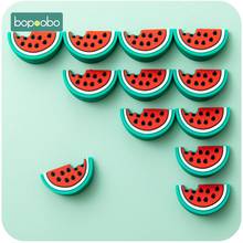 Bopoobo 5PCS Watermelon Silicone Beads BPA Free Food Grade Silicone Teether Baby Teether Neckace DIY Baby Teether Toys 2024 - buy cheap