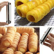 Moldes de acero inoxidable para repostería, moldes de bocina para tartas de grado alimenticio, conchas de tubos de Cannoli para pastelería, 5 Formas de Cannoli 2024 - compra barato