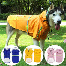 Reflective Pet Dog Raincoat Waterproof Zipper Clothes  Jumpsuit Dog Coat Pets Waterproof Clothes Raincoat Big Dogs Rain Coats 2024 - buy cheap