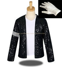 Пиджак и перчатки для косплея MJ, Майкл Джексон, черного цвета, Билли джинс, верхняя одежда, Хэллоуин, костюм для вечеринки, 1BLJD0213, браслет из г... 2024 - купить недорого