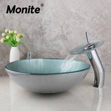 Monite Jade Handmade Wash Basin Wash Basin Bathroom Sink Set Tempered Glass Bathroom Sink Chrome Polished Bathroom Mixer Faucet 2024 - buy cheap