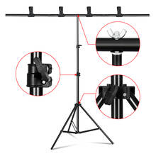 Soporte de fondo en forma de T para fotografía, sistema de soporte de marco para estudio fotográfico, vídeo, llave cromada, pantalla verde con soporte 2024 - compra barato