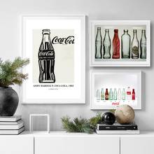 Carteles e impresiones Vintage de botella de Cola, imágenes artísticas de pared Retro de estilo nórdico, pintura de lienzo para decoración de pared de cocina, Pub, Bar 2024 - compra barato