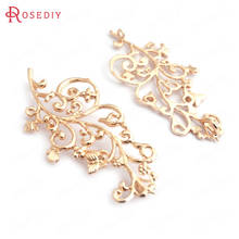 (F056)6 pieces 44x20mm 24K Gold Color Brass Butterfly Flower Vine Connect Charms Pendants High Quality  Findings Accessories 2024 - buy cheap