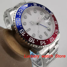 43mm no logo white dial luminous saphire glass;blue and red Bezel GMT Automatic movement men's watch-BA152-43 2024 - buy cheap