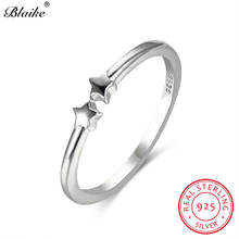 Anillo de plata de ley s925 auténtica para mujer, anillos delicados de estrella pequeña para mujer, sortija fina Simple de apilamiento abierto, joyería fina minimalista 2024 - compra barato