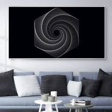 Pintura abstrata à óleo para sala de estar, pintura em tela preto e branco com buraco abstrato para decoração de casa e escritório 2024 - compre barato