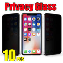 10 pçs anti spy brilho privacidade vidro temperado 9h privado protetor de tela para iphone 13 pro max 12 mini 11 xs xr x 8 7 6 mais se 2024 - compre barato