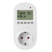 Plugue programável no termostato tomada da ue 16a aquecimento elétrico underfloor controlador de temperatura ambiente 2024 - compre barato