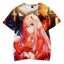 2021 tshirt querida no franxx t-shirts anime menina zero dois 3d streetwear meninos/meninas moda t camisa harajuku camisetas anime topos 2024 - compre barato