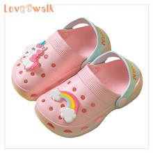 Girls Shoes Clogs Kids Slippers 2021 New Unicorn Shoes Baby Boy Beach Sandals Soft EVA Toddler Girls Sandals Flip Flops Kids 2024 - buy cheap
