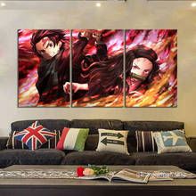 3pcs Kimetsu No Yaiba Nezuko&Tanziro Anime Poster Artwork Canvas Paintings Wall Art for Living Room Wall Decor,Unframed 2024 - buy cheap