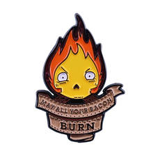 Calcifer curse lapel pin Howl's Moving Castle inspired funny collection 2024 - buy cheap