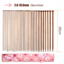 Agulhas de tricô de bambu para iniciantes e suéter profissional, conjunto de agulhas de crochê com 36 peças (18 tamanhos de 2mm a 10mm) para tricô diy 2024 - compre barato