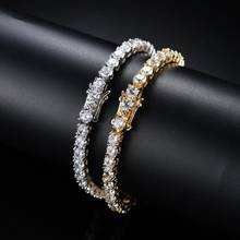 Brass Tennis Bracelet AAA CZ 3mm 4mm 5mm 1 Row Cubic Zirconia Gold Silver Color Bracelet for Men Women Iced Out Hip Hop Jewelry 2024 - buy cheap