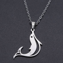 Dolphin Stainless Steel Charm Necklace for Women Accept OEM Order Dropshipping Dainty Steel Necklaces Wholesale 2024 - buy cheap
