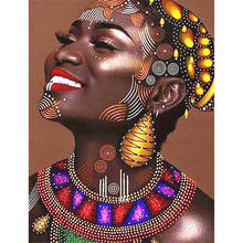Алмазная 5D картина «сделай сам», картина с изображением Креста, портрет, квадратная, круглая, буровая, для африканской женщины, алмазная вышивка, картина из смолы, домашний декор 2024 - купить недорого