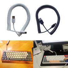 Cable en espiral tipo C para teclado mecánico GH60, Cable USB tipo C a puerto USB para Poker GH60, kit de teclado DIY 2024 - compra barato