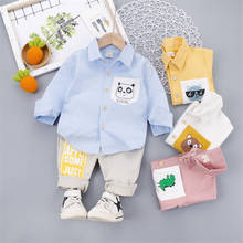 New autumn baby boy clothes pure cotton baby suit cartoon dinosaur bear casual shirt clothing children suit baby boy clothes 2024 - buy cheap