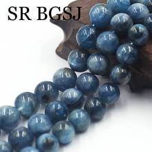 Free Shipping 10-11mm Round Natural Gems Stone Blue Kyanite Loose DIY  Beads  15inch 2024 - купить недорого
