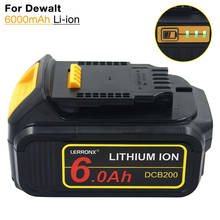 Bateria recarregável de lítio, 20v, 6.0ah, para dewalt 18v, 20v, dcb184, dcb201, dcb200, dcb183, dcb180, dcb205 2024 - compre barato