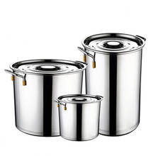 Cubo de acero inoxidable con tapa, recipiente grande para sopa, grano, comida, latas de agua, Cubo de aceite, 1 ud. 2024 - compra barato