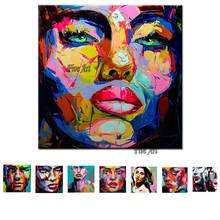Palette knife Human Face Oil Painting canvas wall art pictures handmade Artwork for living room home decor cuadros decoration 2024 - buy cheap