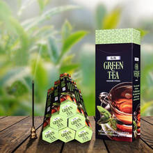 Incenso com aroma de chá verde natural, 6 caixas pequenas/caixa grande da índia, ar limpo, aromaterapia de ar interno de especiarias 2024 - compre barato