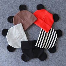 Newborn Baby Hat Beanies Cotton Infant Photography Props Boys Girls Solid Color Bonnet Hats With Ears Winter Warm Cap 2024 - buy cheap