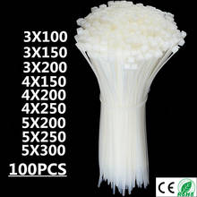 Self-Locking Plastic Nylon Wire Cable Zip Ties 100pcs White Cable Ties Fasten Loop Cable Various specifications 3*100/200 4*200/ 2024 - buy cheap