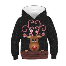 Christmas Style Boys And Girls Hooded Sweatshirt 3D Print Cartoon Animal Pattern Santa Claus Coat For Kids Children Clothing 2024 - buy cheap