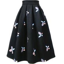 autumn winter thick embroidered woolen umbrella skirt women high waist ball gown skirt 2024 - buy cheap