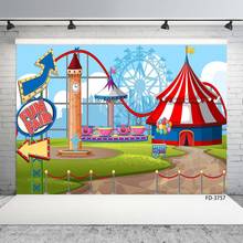 Cenário fotográfico de montanha russa de circo, divertido, fundo personalizado, estúdio de fotos para crianças, chá de bebê 2024 - compre barato