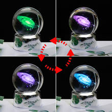 60mm/80mm/100mm 3D Laser Engraved Galaxy Crystal Ball Miniature Model Crystal Craft Sphere Ornament Globe Glass Home Decor Gift 2024 - buy cheap