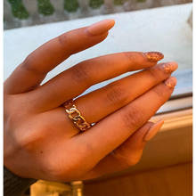 Chic Gold Color Plating Chain Shape RING For Unisex Vintage Gothic Chunky Midi Ring Open Finger Rings Jewelry Accessory 2024 - buy cheap