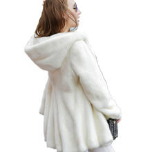Winter New Hooded Fur Outerwear Female Fashion Solid Fur Coat High-end Warm Mink Fur Jacket Coat Women Plus Size Parka A105 2024 - buy cheap