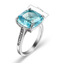 Classic Big Oval Sky Blue Zircon Rings For Women Luxury Crystal Silver Color Rings Engagement Wedding Jewelry Gift 2024 - buy cheap