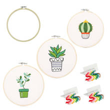 DIY Embroidery kits for Beginners Cactus Pattern Printed Needlework Set Cross Stitch with Frame Handmade Sewing Arts Crafts Gift 2024 - buy cheap