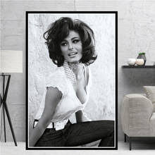 Figuras de decoração de parede da sala, imperdível, poster da estrela do filme sophia, loren, preto e branco, arte da casa, qualidade da pintura em tela 2024 - compre barato