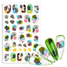2022 New Nail Art Stickers Lot Black Leaf Floral Fruit Adhesive Decals Manicure Decorations For DIY Nails Summer 2024 - buy cheap
