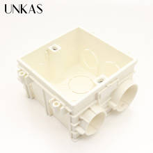 Unkas tamanho 86*86mm cassete universal branco caixa montagem de parede para tomada ue/ru caixa traseira e interruptor de toque de luz 2024 - compre barato