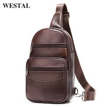 WESTAL-Bolso bandolera de cuero genuino para hombre, bolsos cruzados para hombre, Estilo Vintage, 720 2024 - compra barato