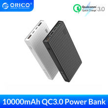 ORICO 10000 мАч, универсальный внешний аккумулятор QC3.0, быстрая зарядка, двухстороннее зарядное устройство, внешний телефон, запасная батарея, Зарядка для iPhone 2024 - купить недорого